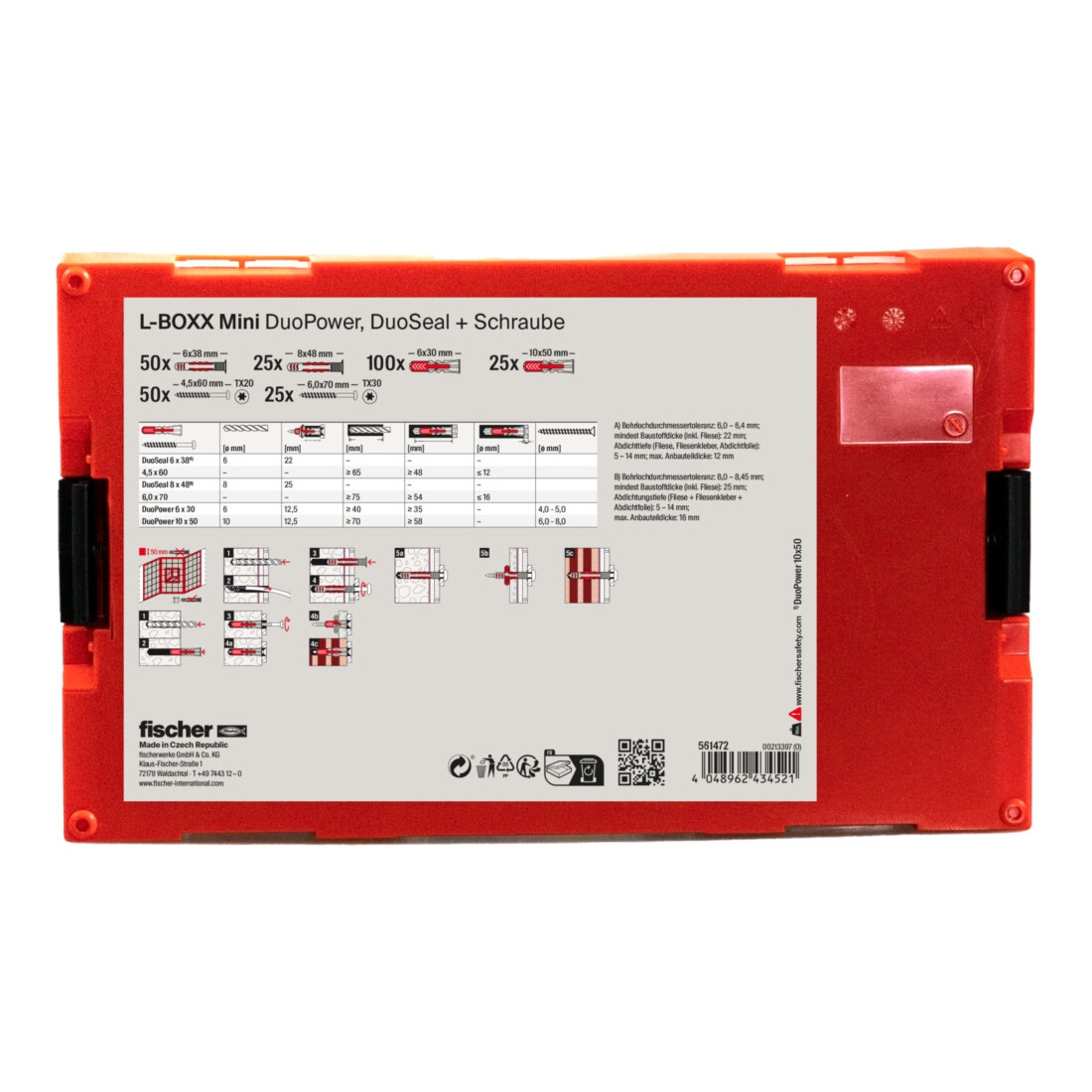 fischer L-Boxx mini DuoPower et DuoSeal + vis (275 pièces)