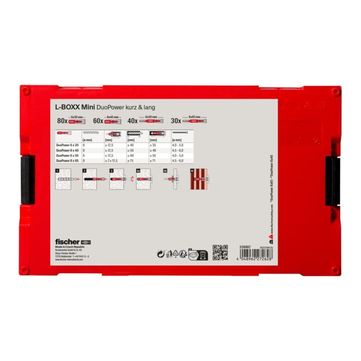 fischer L-Boxx mini DuoPower kurz & lang (210 Teile)