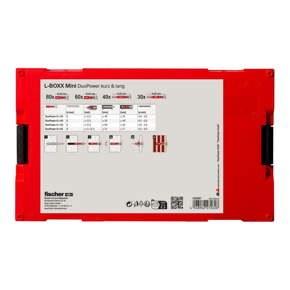 fischer L-Boxx mini DuoPower kurz & lang (210 Teile)