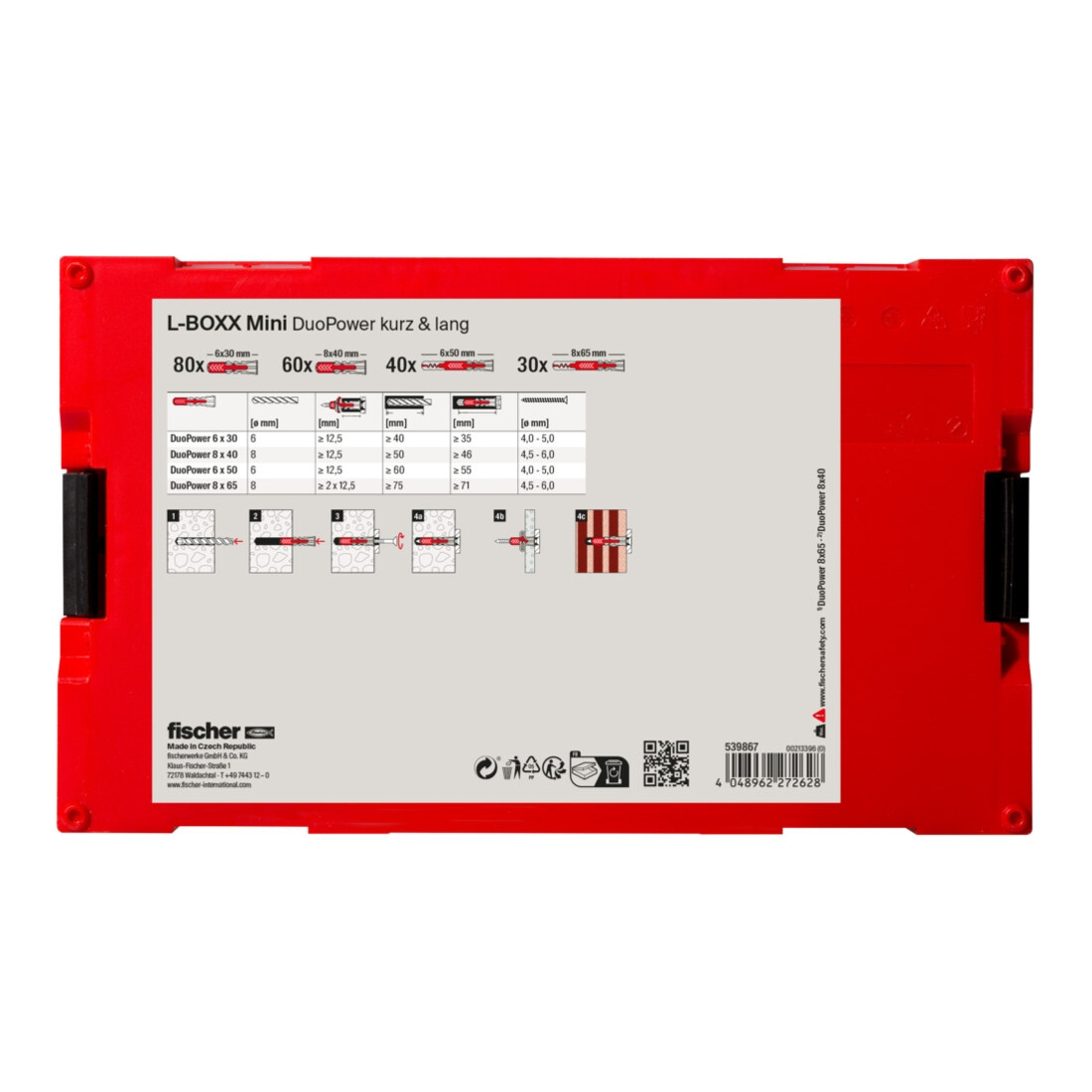 fischer L-Boxx mini DuoPower kurz & lang (210 Teile)