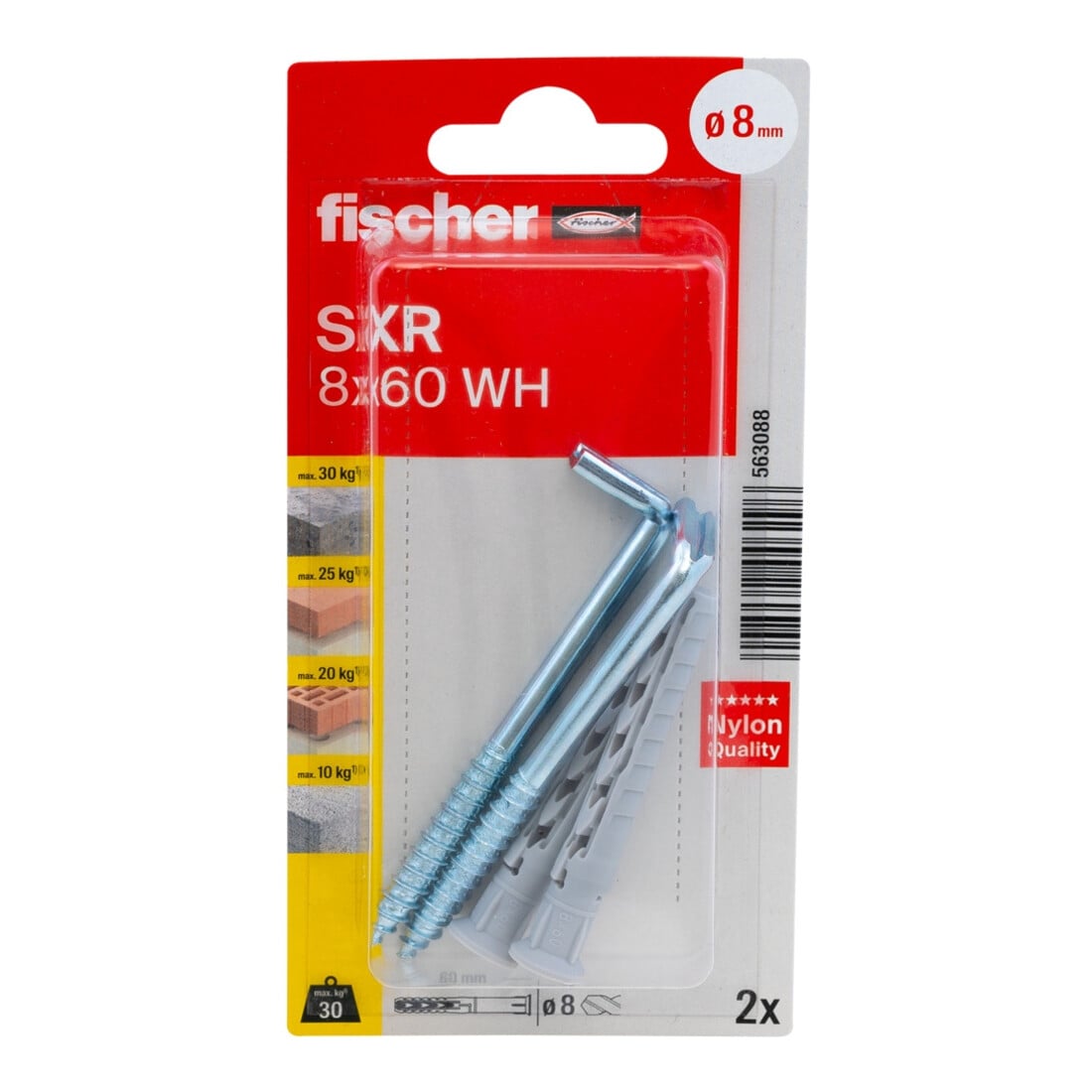 fischer Langschaftdübel SXR 8x60 WH K NV