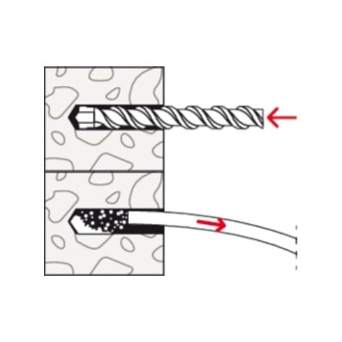 fischer Langschaftsdübel DuoXpand T mit Senkkopfschraube