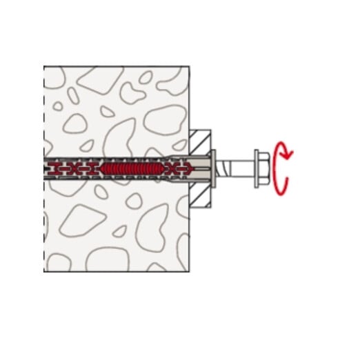fischer Langschaftsdübel DuoXpand FUS Sechskantschraube mit U-Scheibe