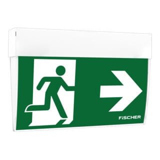 FiSCHER LED-Rettungszeichenleuchte EB 3/8h 27m IP41 F1-U383AT2.V5