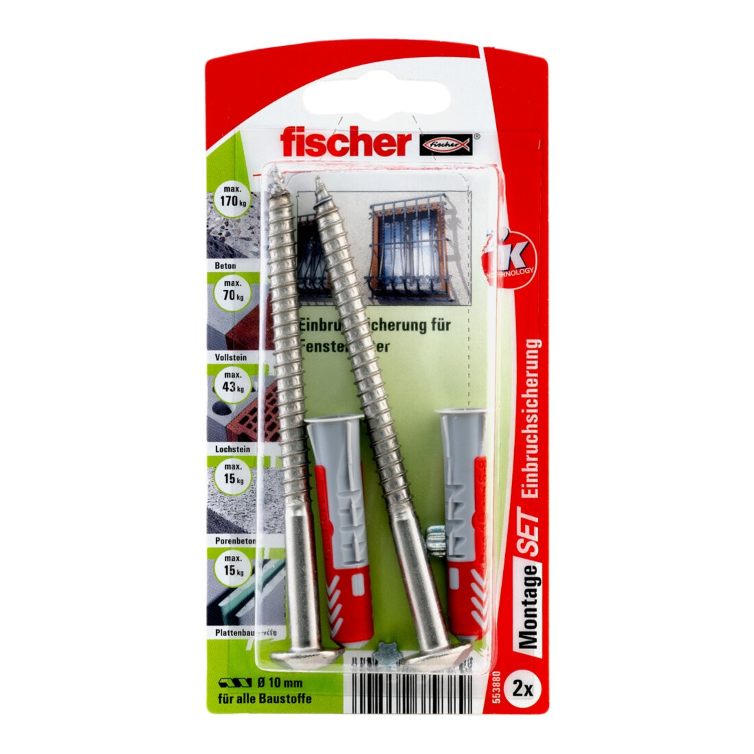 fischer M-Set Einbruchsicherung Fenstergitter K