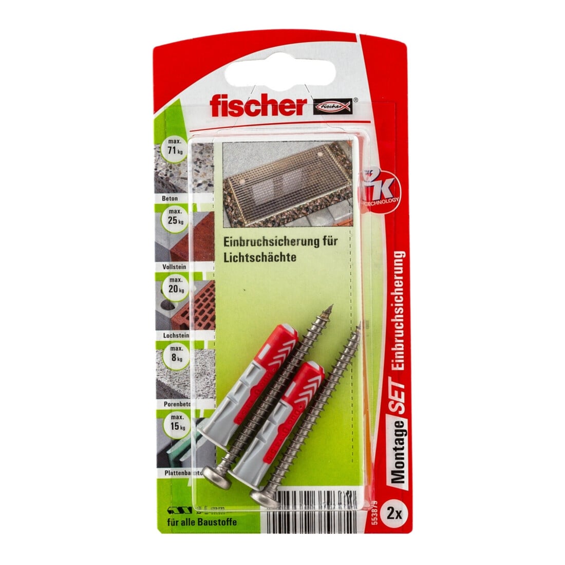 fischer M-Set Einbruchsicherung Lichtschacht K