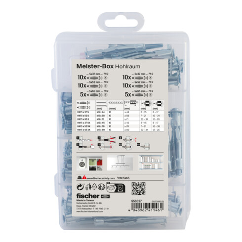 fischer Meister-Box Chevilles à expansion + vis (50 pièces)