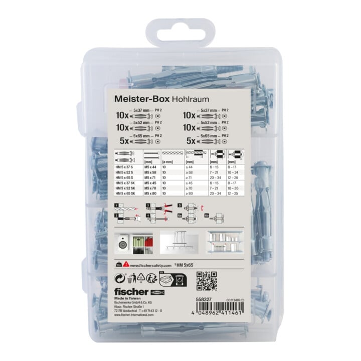 fischer Meister-Box Chevilles à expansion + vis (50 pièces)