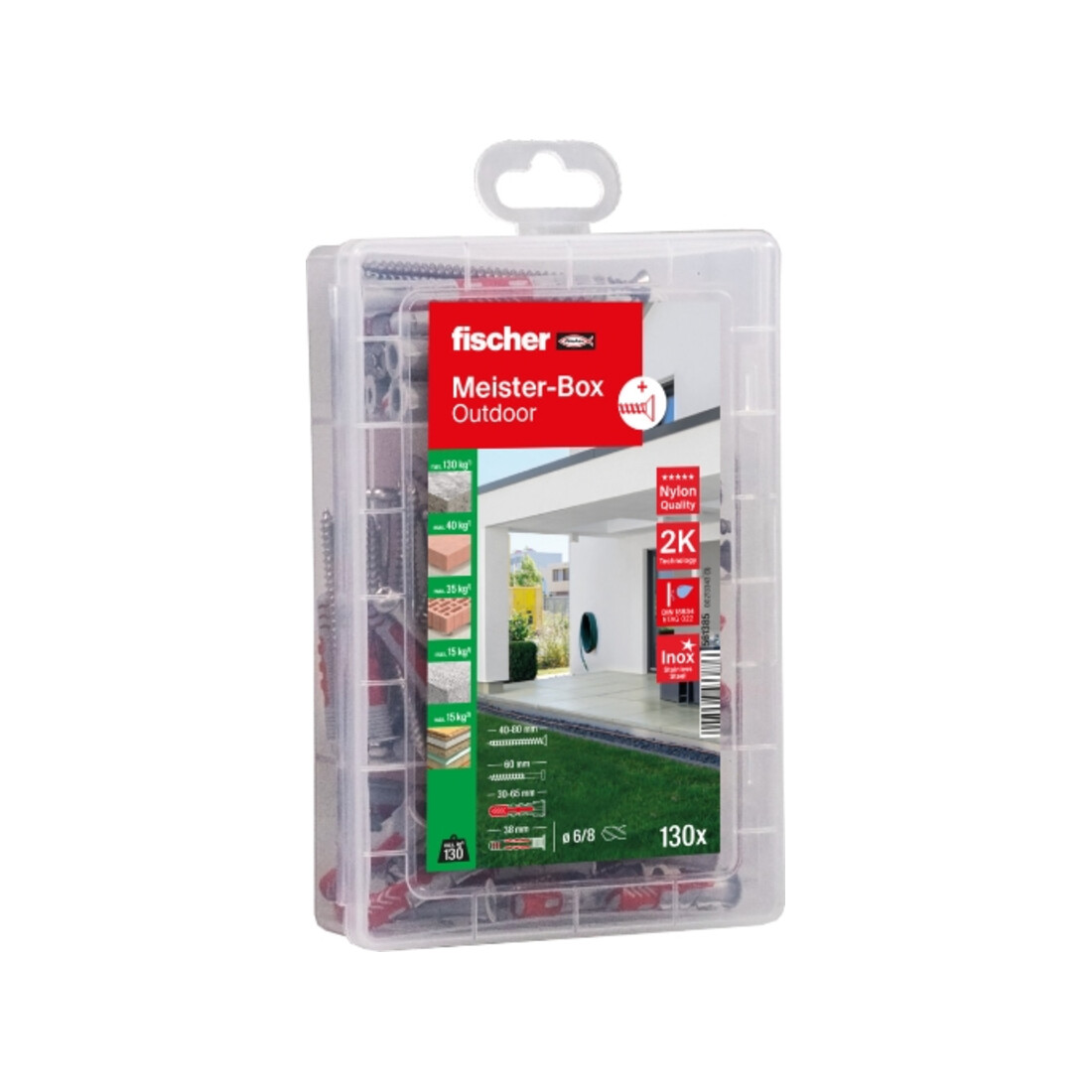 fischer Meister-Box Outdoor + vis (130 pièces)