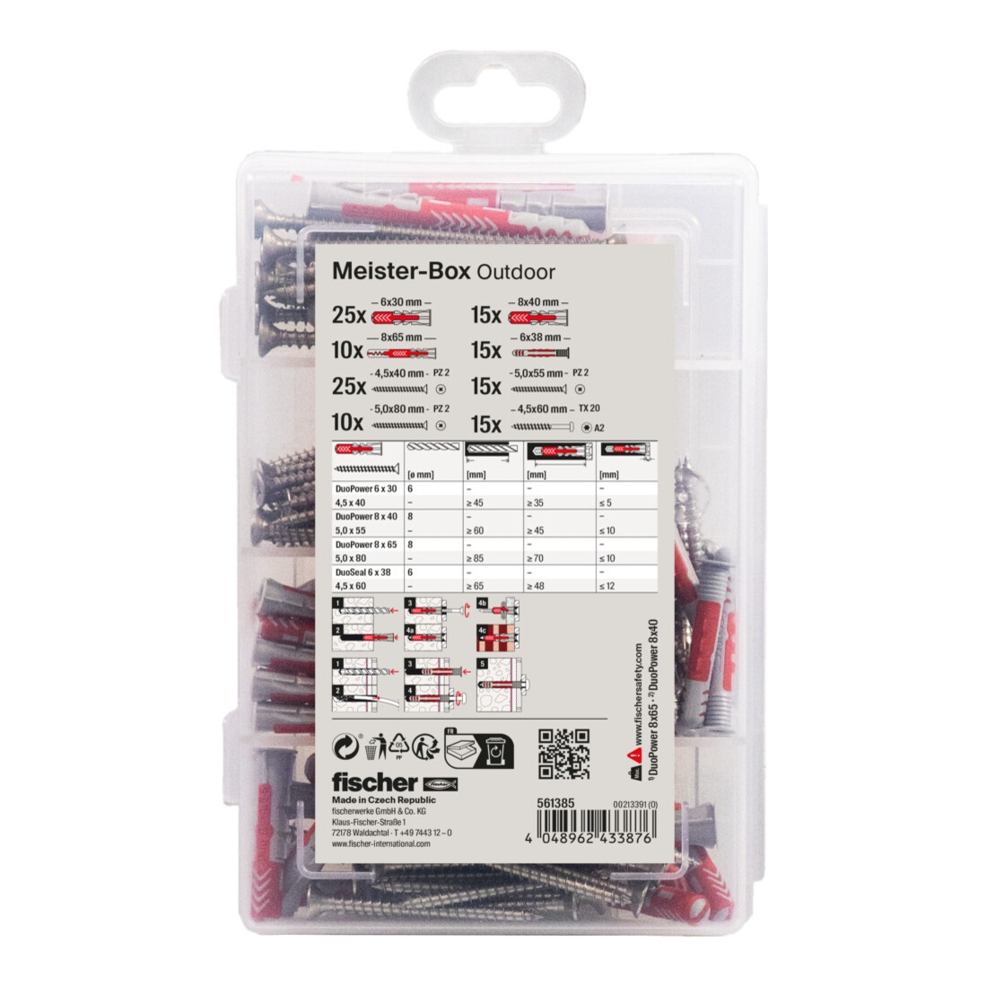 fischer Meister-Box Outdoor + vis (130 pièces)