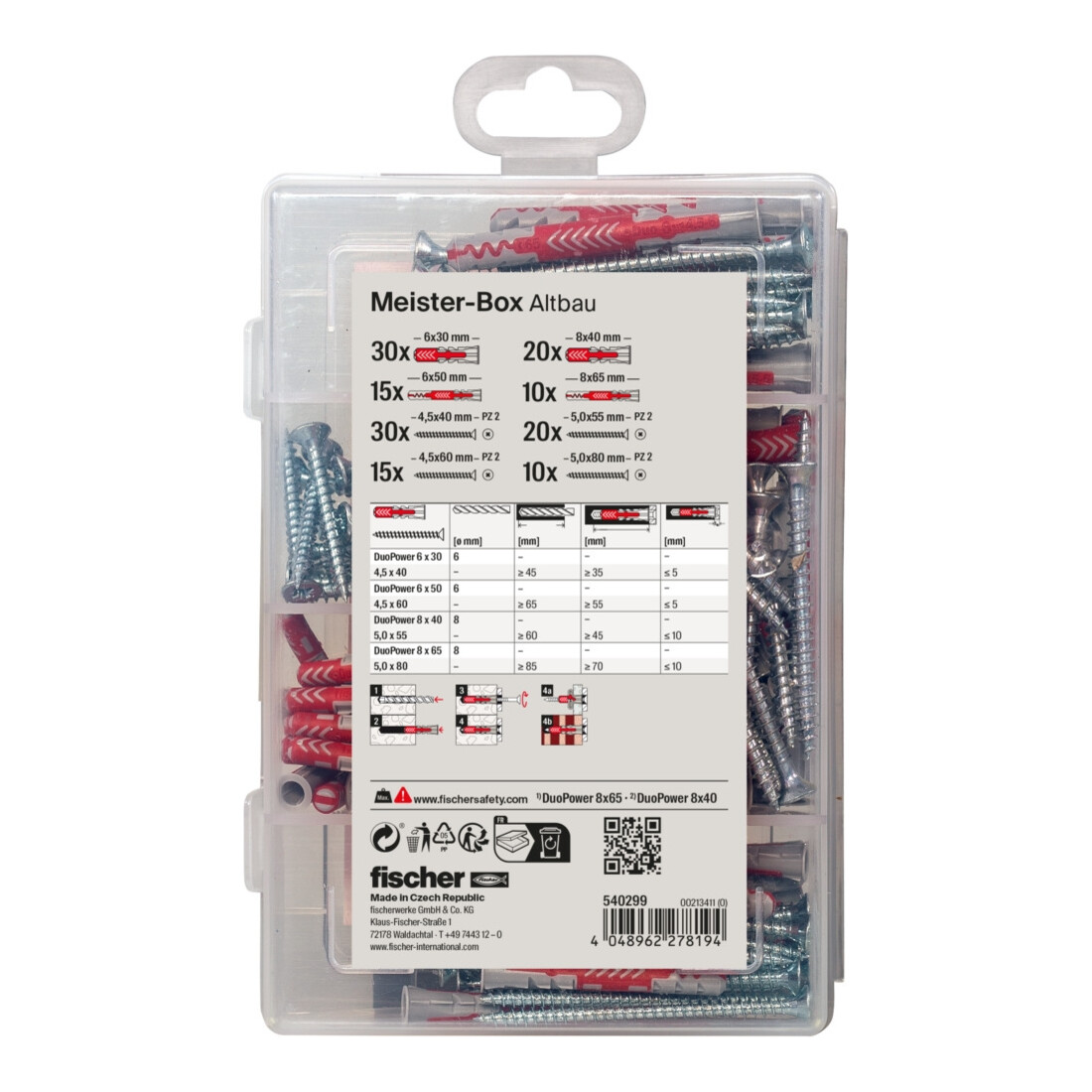 fischer Meister-Box Rénovation + Vis (150 pièces)