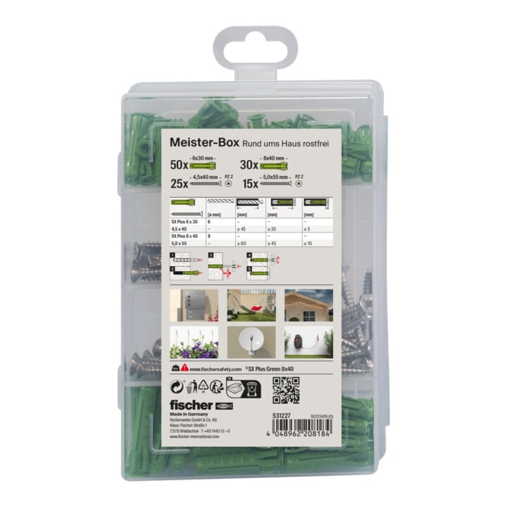 fischer Meister-Box Rund ums Haus rostfrei + Schraube (120 Teile)