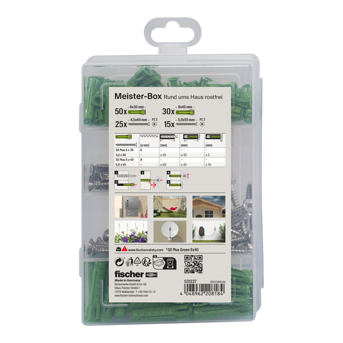 fischer Meister-Box Rund ums Haus rostfrei + Schraube (120 Teile)