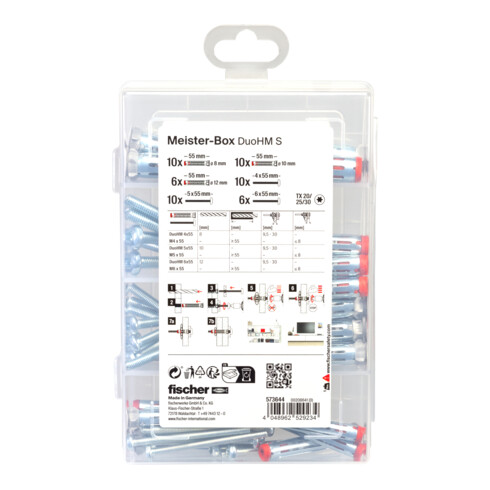 fischer Meisterbox avec chevilles DuoHM TX 52 pcs.