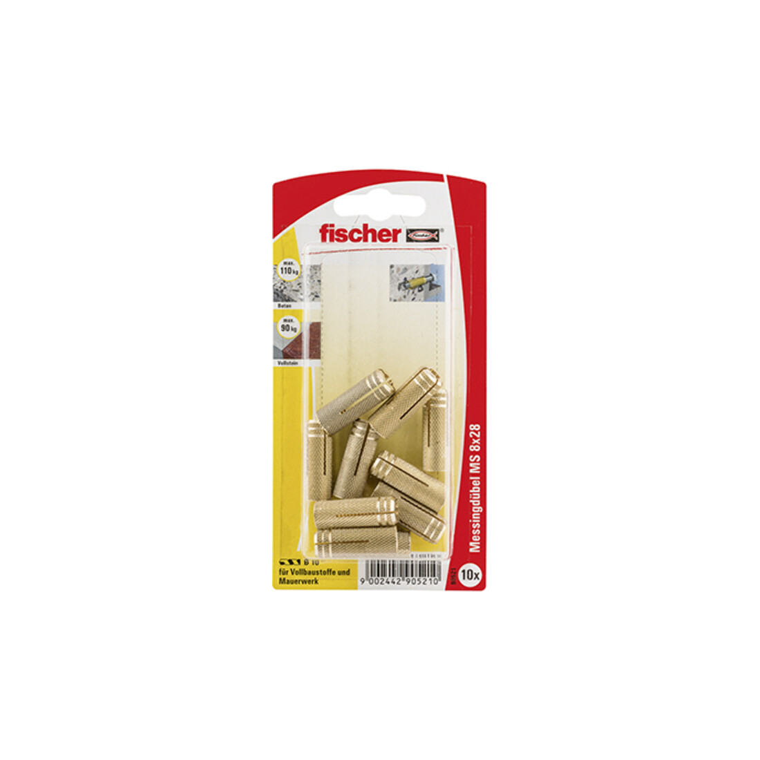 fischer Messingdübel MS 8 x 28 K SB-Karte
