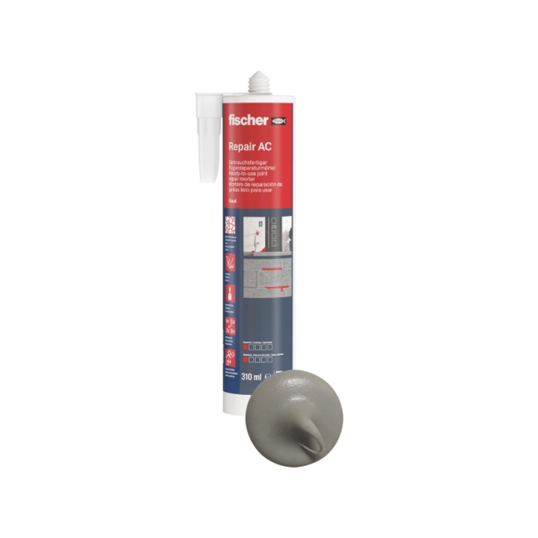fischer Mortier de réparation 310ml DEC CG gris ciment