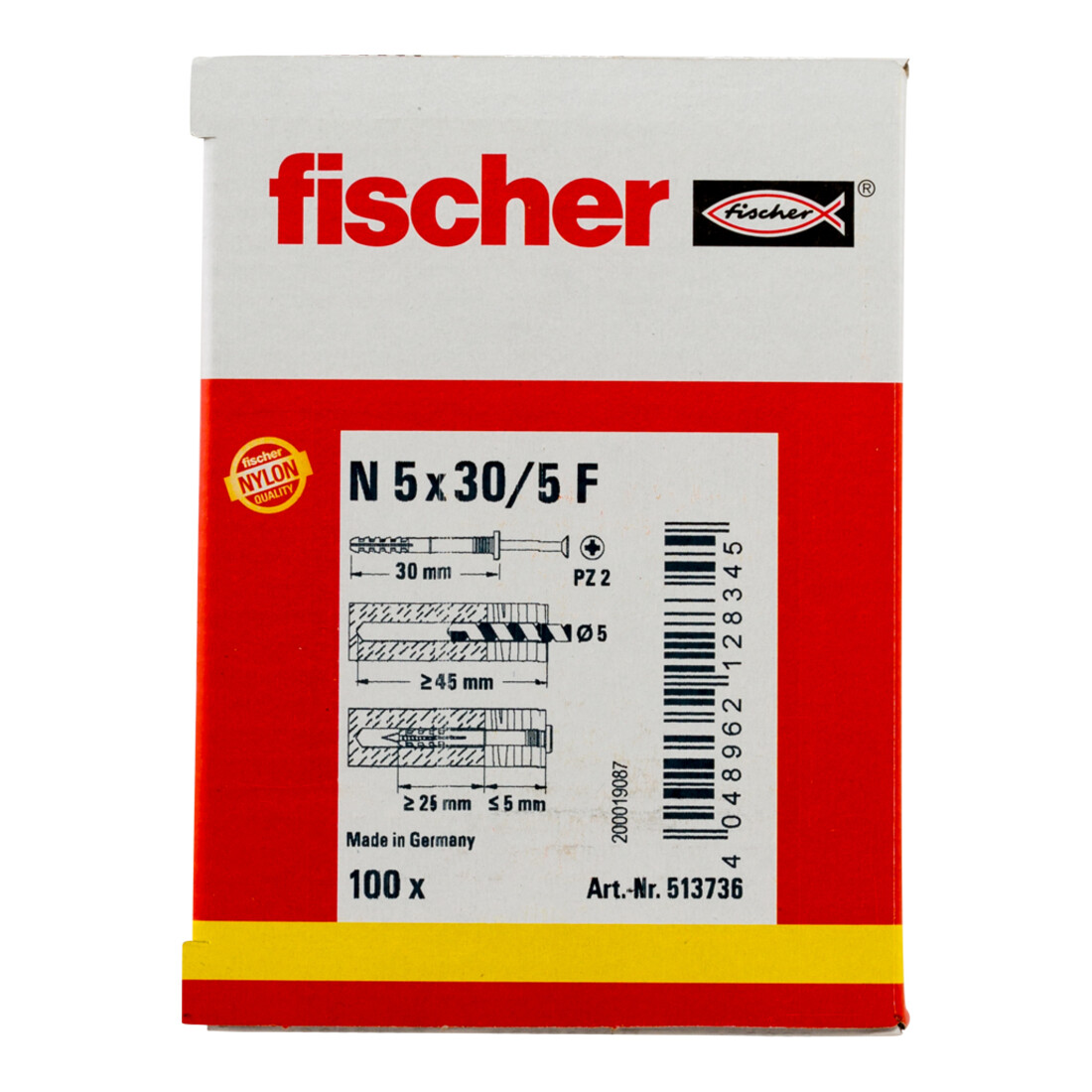 fischer Nageldübel N mit Flachkopf
