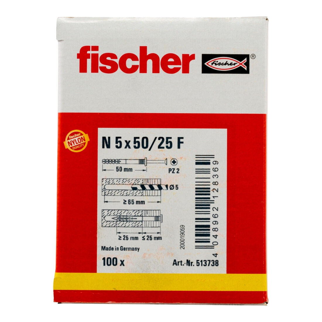 fischer Nageldübel N mit Flachkopf