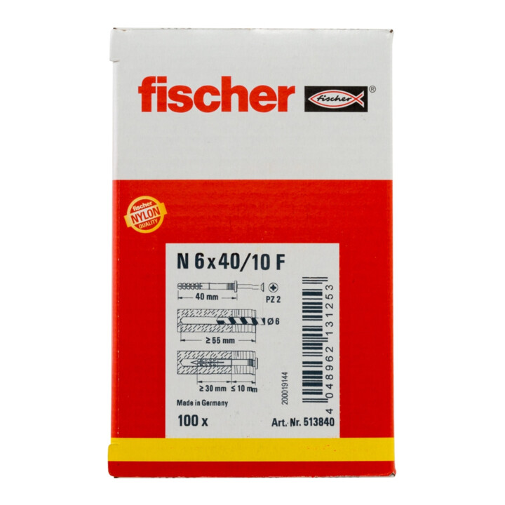 fischer Nageldübel N 6x40/10 F (100)