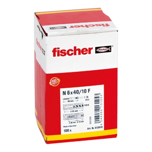 fischer Nageldübel N 6x40/10 F (100)
