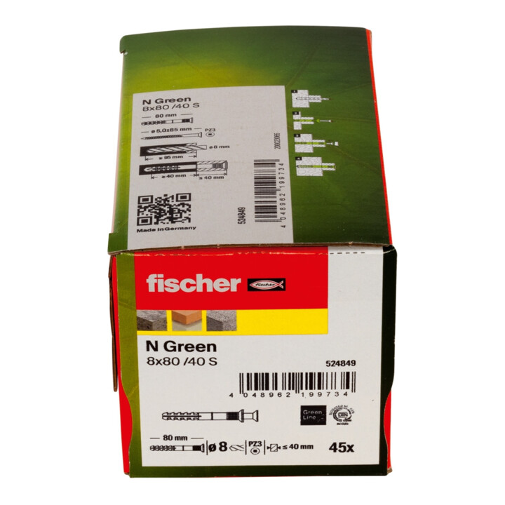 fischer Nageldübel N GREEN 8x80/40 S (45)