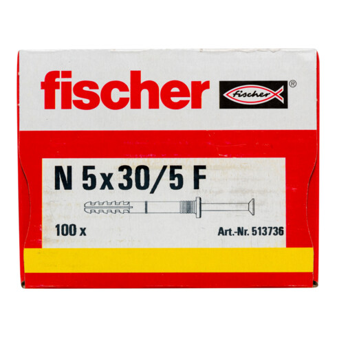 fischer Spijkerplug N met platte kop