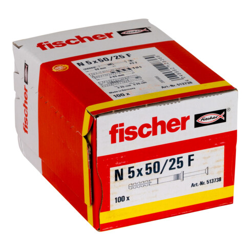 fischer Spijkerplug N met platte kop