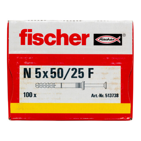 fischer Spijkerplug N met platte kop