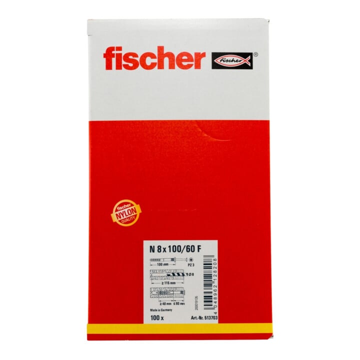 fischer  Nagelplug N 8 x 100/60 F met platte kop