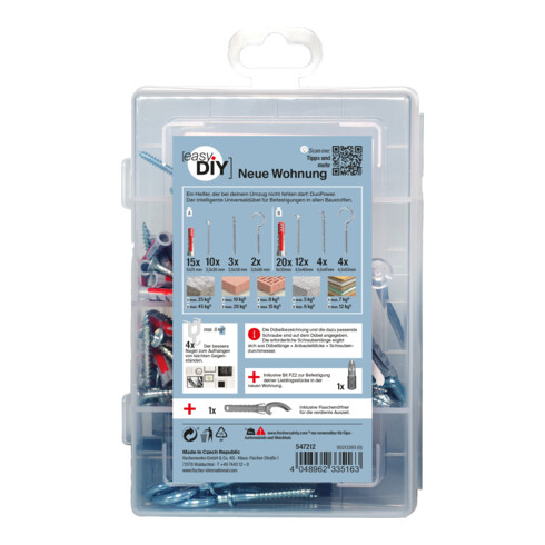 fischer Neue Wohnung easyDIY Box + Schraube (76 Teile)