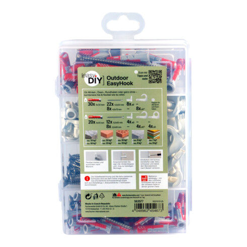 fischer Outdoor EasyHook easyDIY Box + Schraube rostfrei (144 Teile)