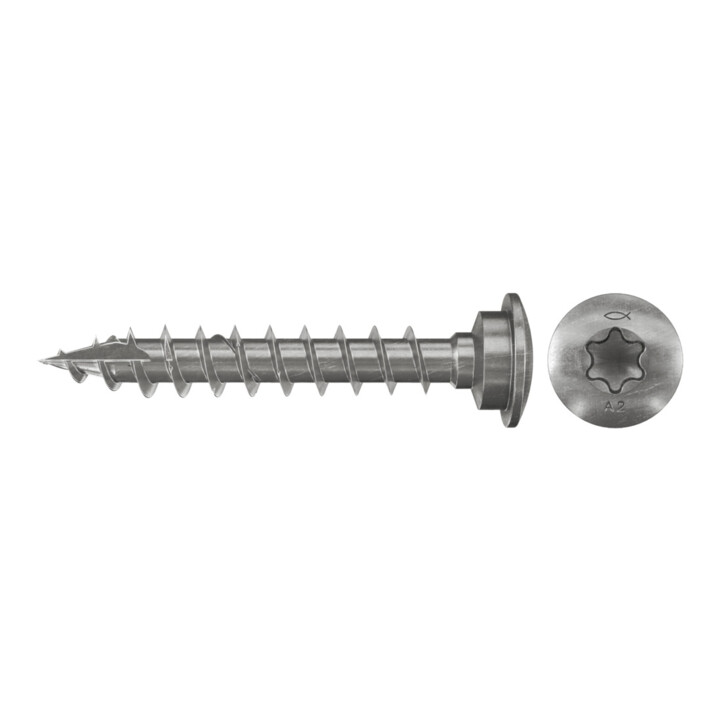 fischer Pfostenschraube 7,0x40 Zentrierk. A2 VG TX