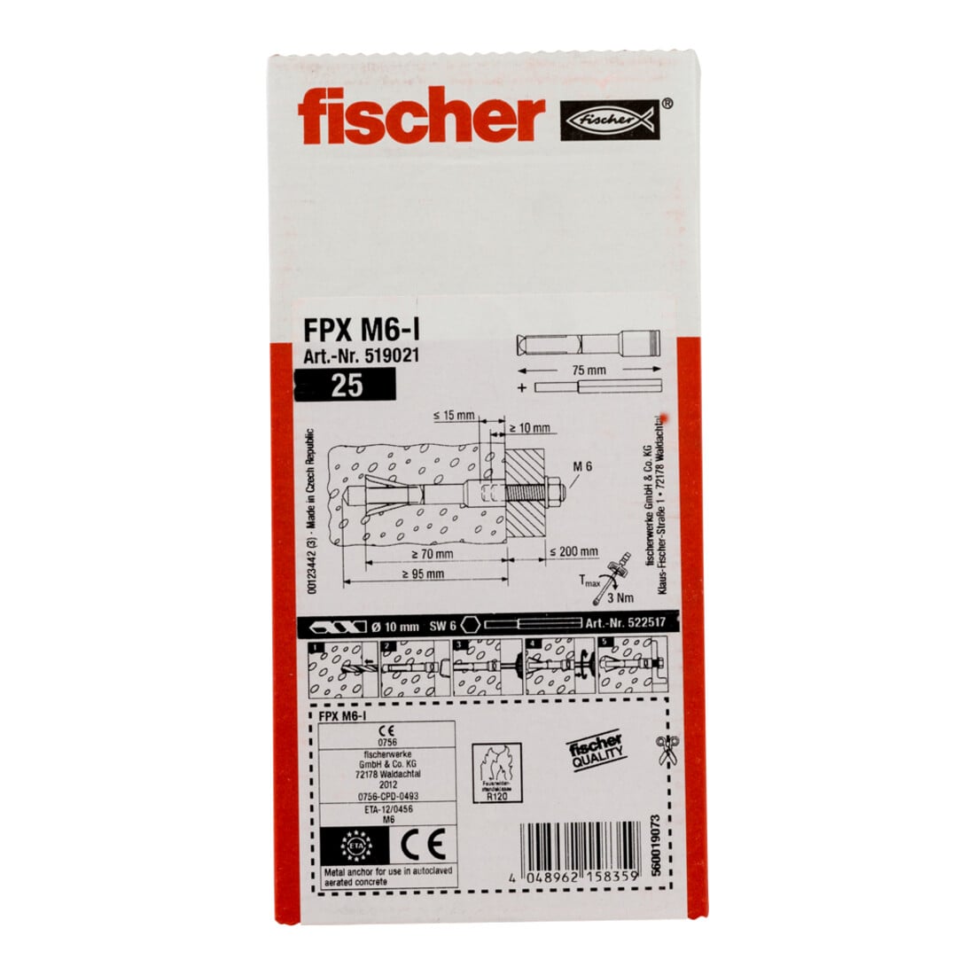 fischer Porenbetonanker galv verzinkt FPX
