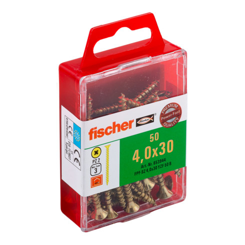 fischer Power-Fast 4,0x30 Senkk. gevz VG PZ