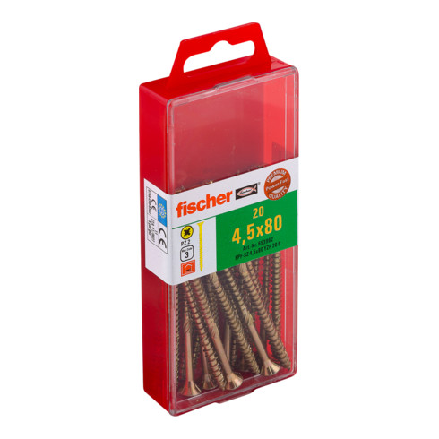 fischer Power-Fast 4,5x80 Vis à tête fraisée zinguée TG PZ