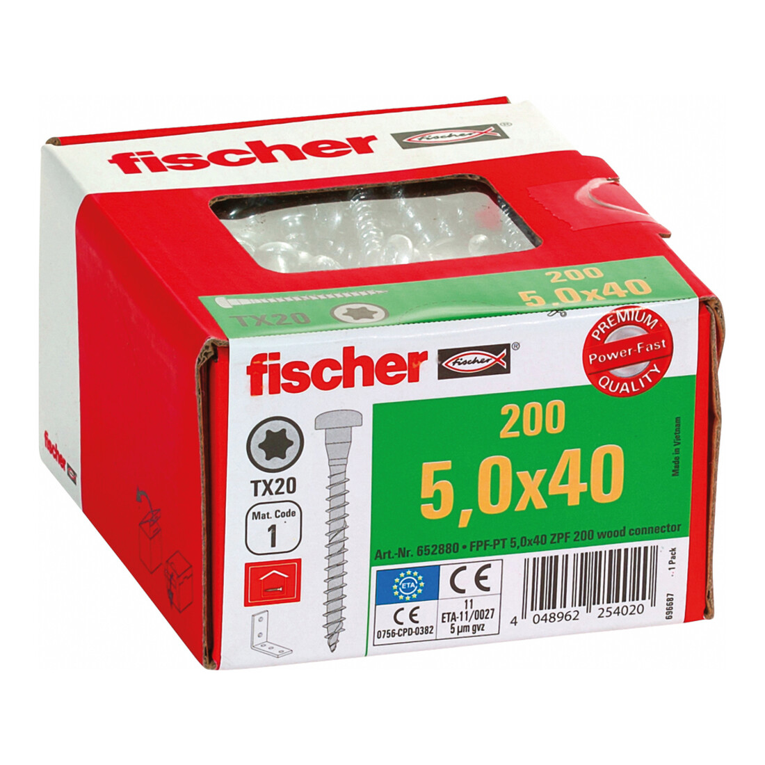 Vis à tôle fischer Power-Fast, galvanisée bleue 5 mm