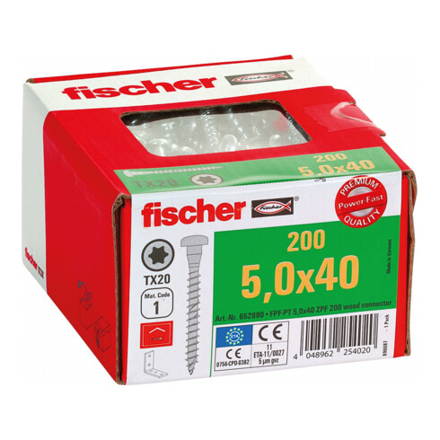 Fischer Power-Fast plaatschroef blauw gegalvaniseerd 5 mm