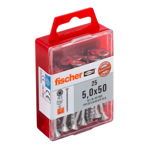 fischer Power-Fast 5,0x50 Senkk. A2 TG PZ