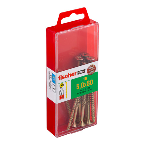 fischer Power-Fast 5,0x80 Senkk. gevz TG PZ
