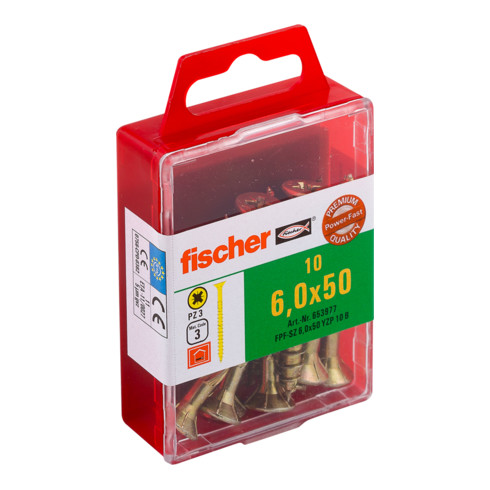fischer Power-Fast 6,0x50 Senkk. gevz TG PZ