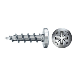 fischer Power-Fast II Spanplattenschraube Halbrundkopf mit Vollgewinde und Kreuzschlitz