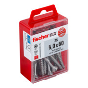 Vis à tête fraisée fischer Power-Fast FPF-SZ, empreinte PZ, inox A2, filetage partiel