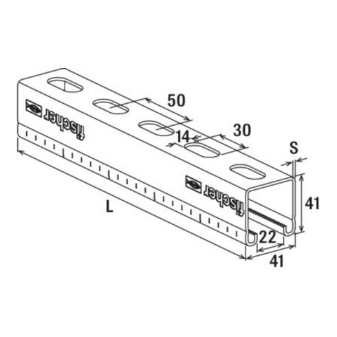 fischer Rail de montage FUS 21/2,0 - 6000