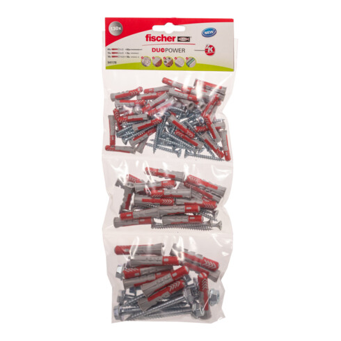 fischer Sachets chevilles universelles DuoPower DuoPower 6,8,10 S B