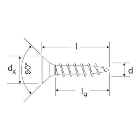 fischer Scharnierbandschraube 3,0x25 Senkk.blvz VG PZ