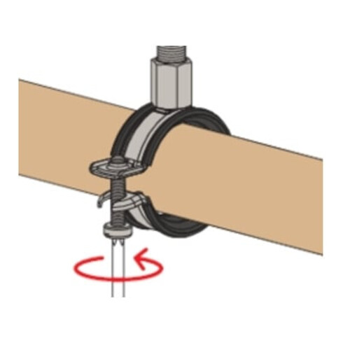 fischer scharnierende snelsluitende pijpbeugel FGRS Universal M8/M10 25-30