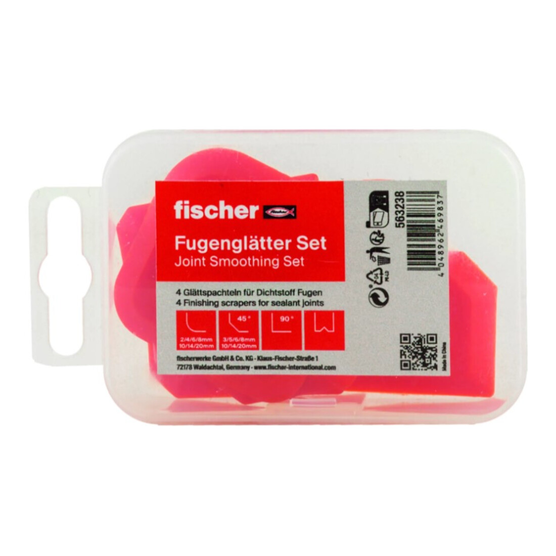fischer Set de lisseurs de joints Fugis, 4 pièces avec angles à 45°