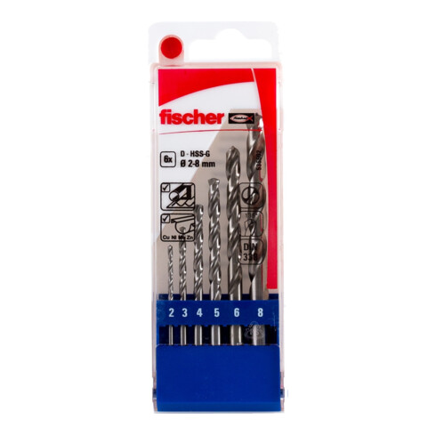 fischer Set HSS-G (2-8 mm) 6 pièces P