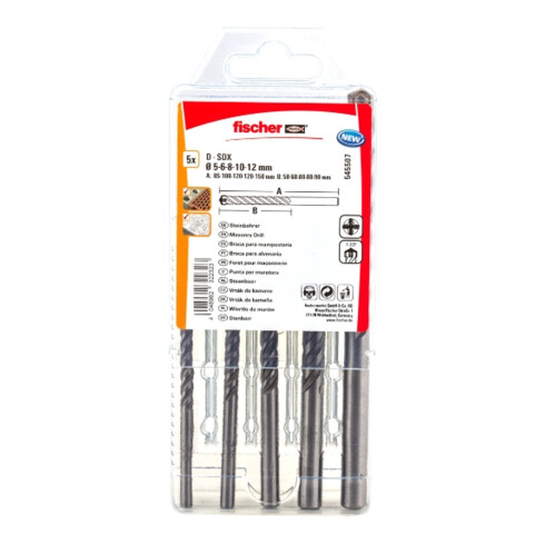 fischer Steinbohrer D-SDX SET (Ø 5,6,8,10,12)