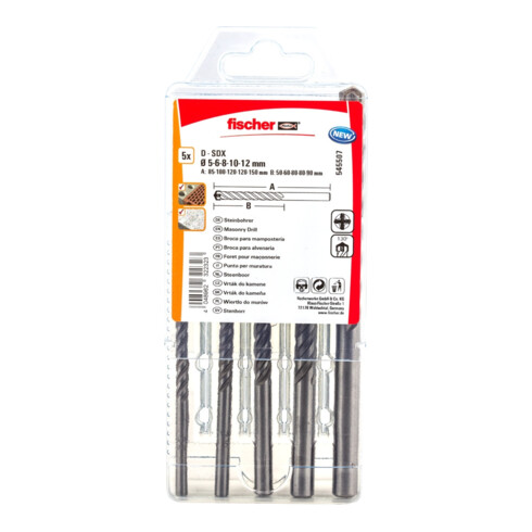 fischer Steinbohrer D-SDX SET (Ø 5,6,8,10,12)